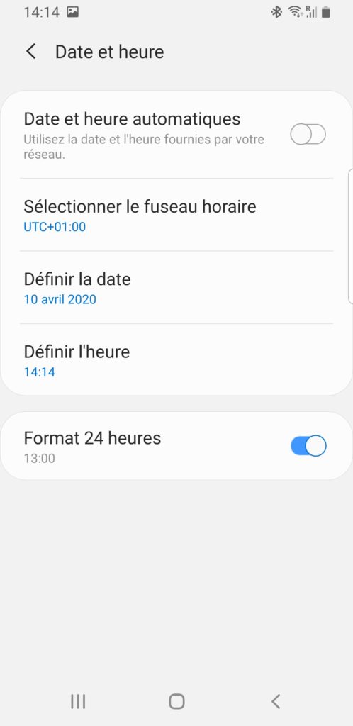 modifier format date smartphone