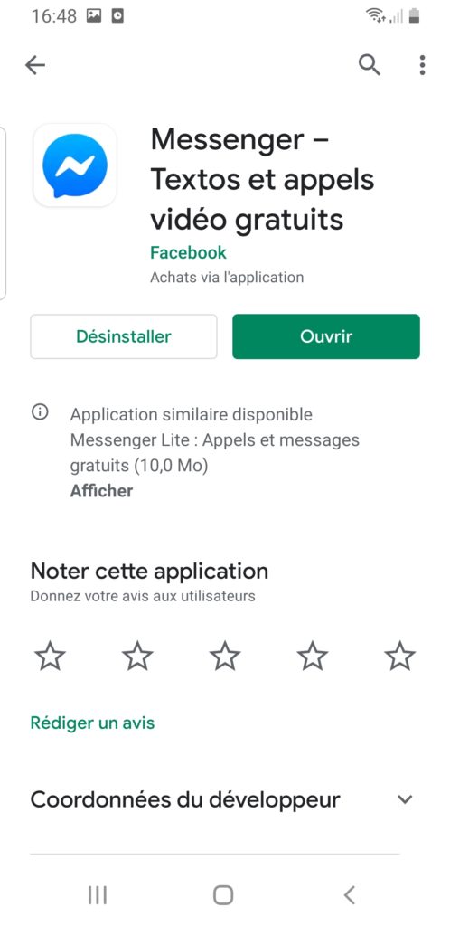 comment ajouter messenger smartphone android