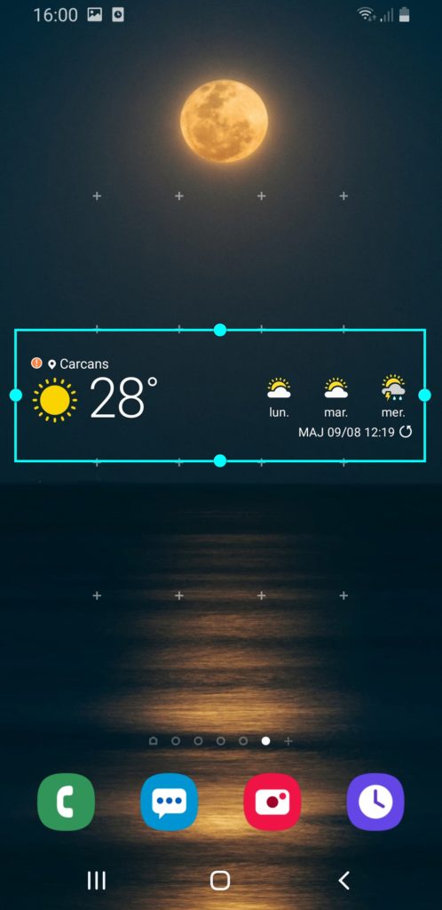 ajouter widget météo téléphone android